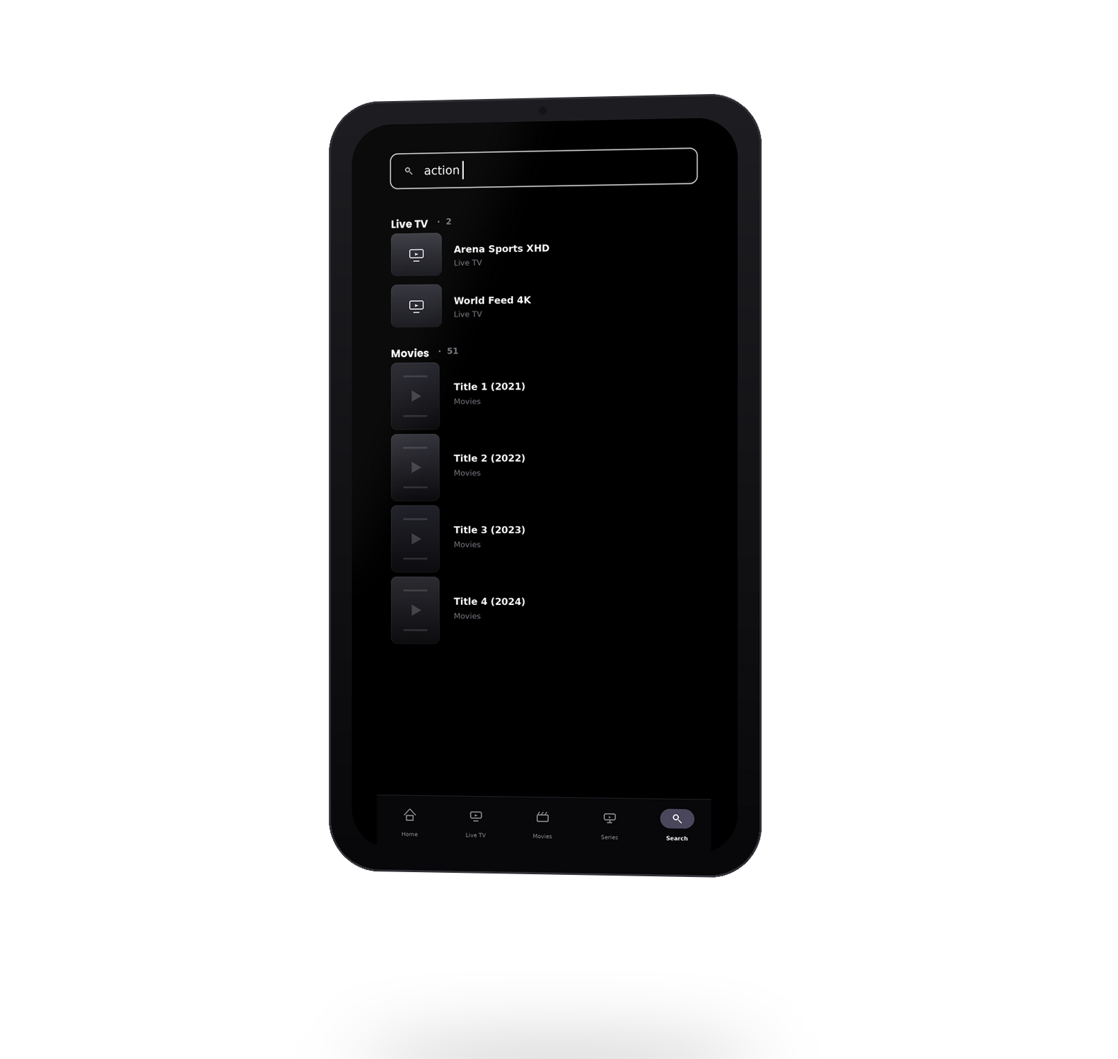 BITU universal search on mobile